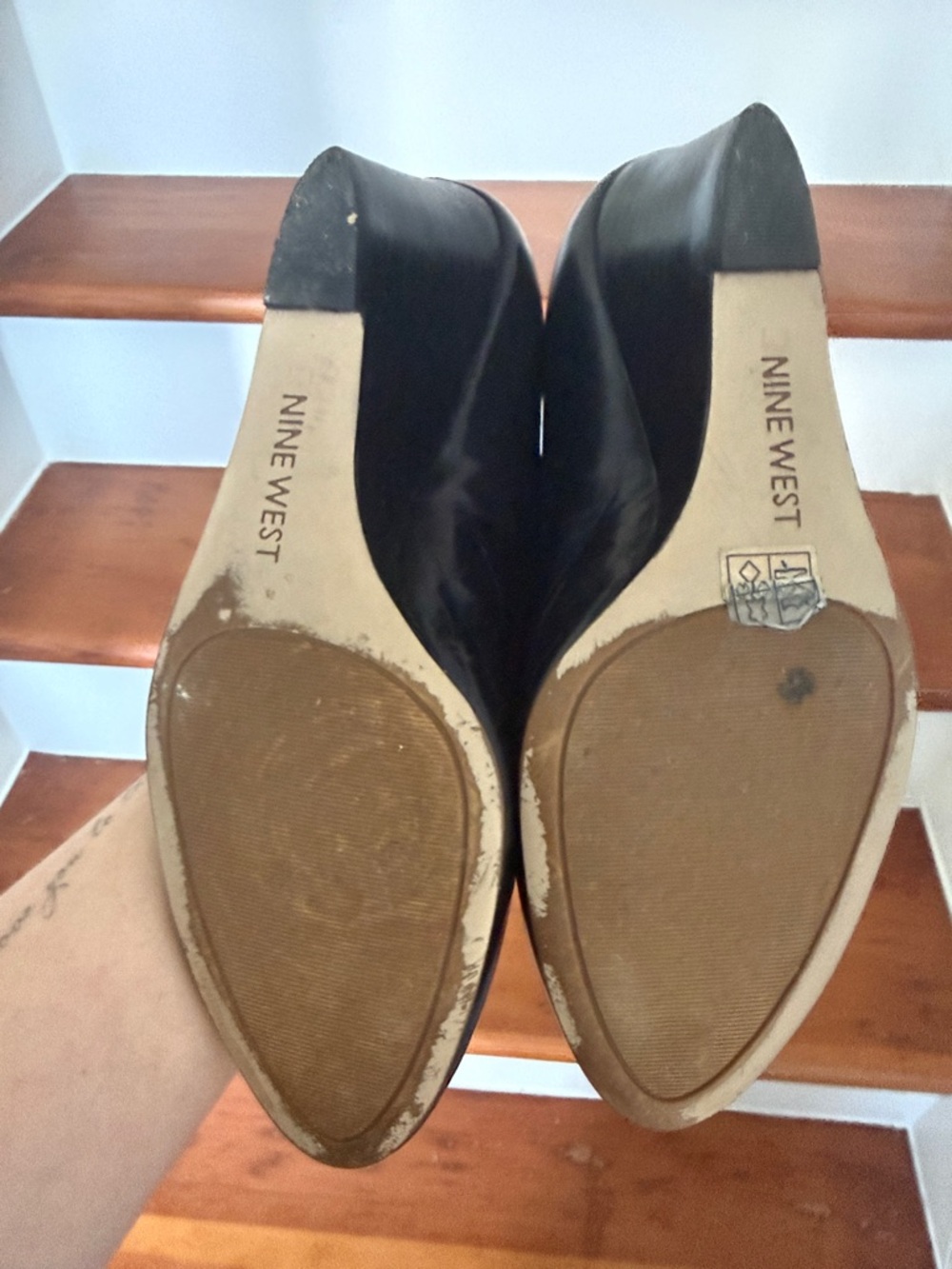 Buy 5 for 10$❗️Nine West Black Leather Wedge Pumps - Picture 5 of 5